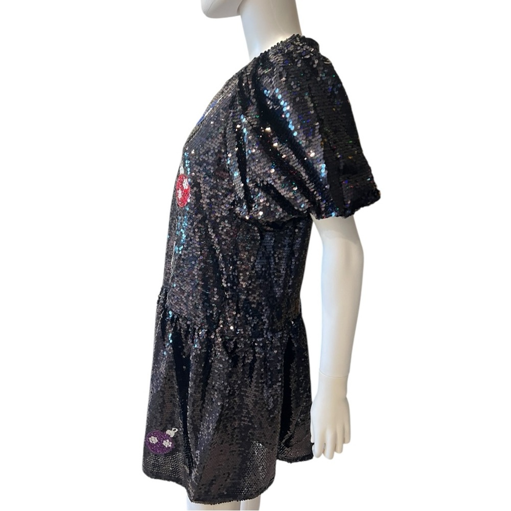 PEACH LOVE CALIFORNIA Christmas bulb sequin holiday dress S M L - Picture 8 of 13